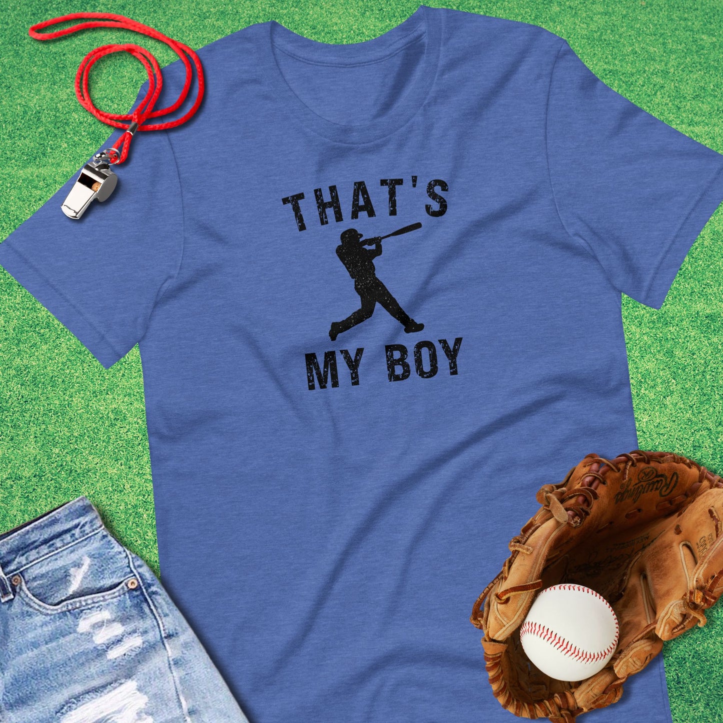 That's My Boy Silhouette T-Shirt in Heather True Royal - Proud Baseball Mom T-Shirt | Sideline Gods