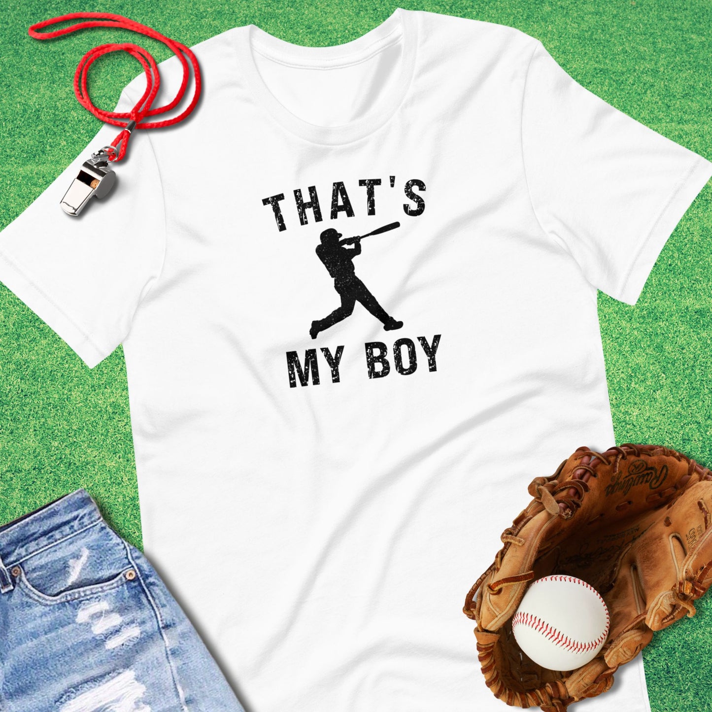 That's My Boy Silhouette T-Shirt in White - Baseball Parent T-Shirt | Sideline Gods