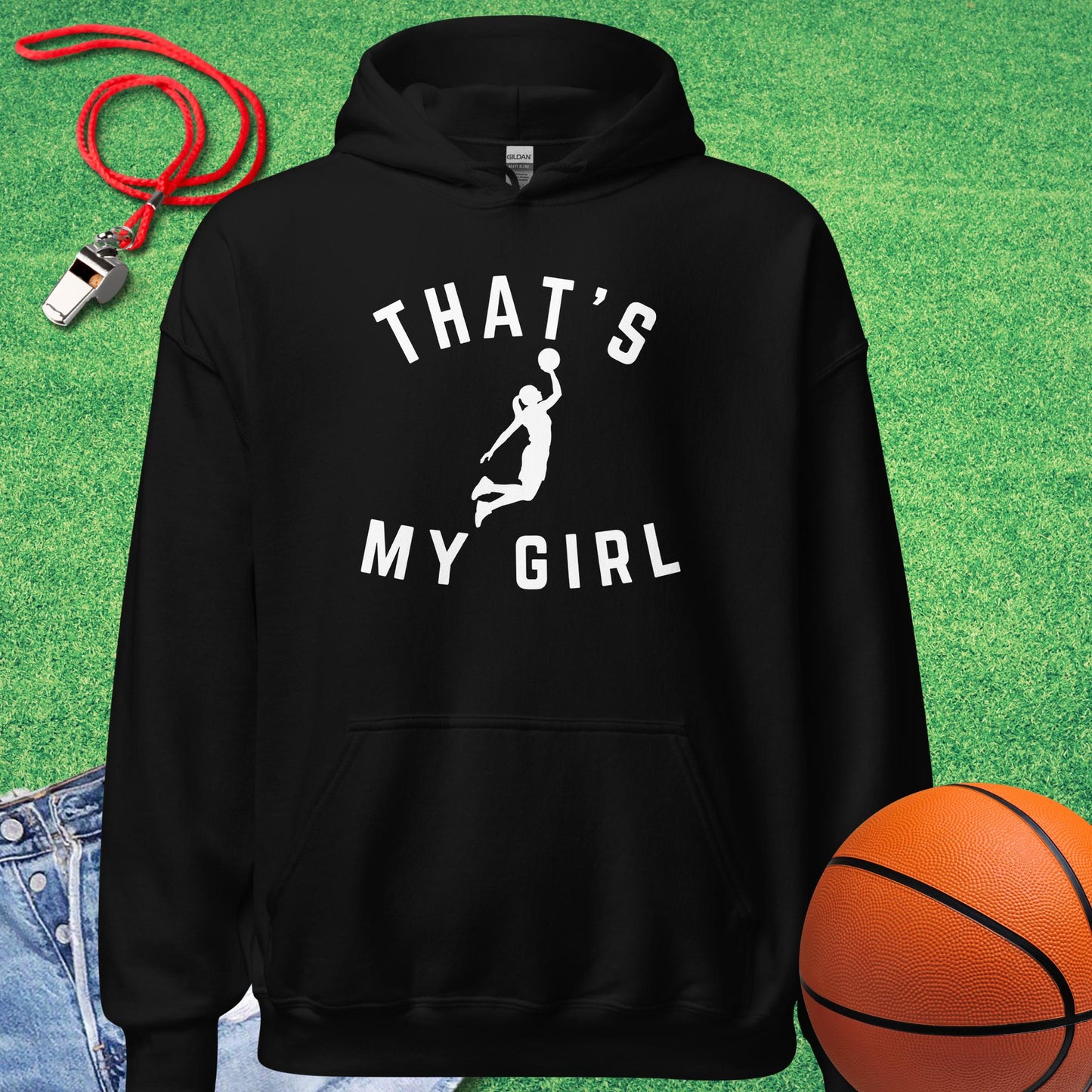 That's My Girl on the Court Hoodie in Black - Basketball Parent Hoodie | Sideline Gods