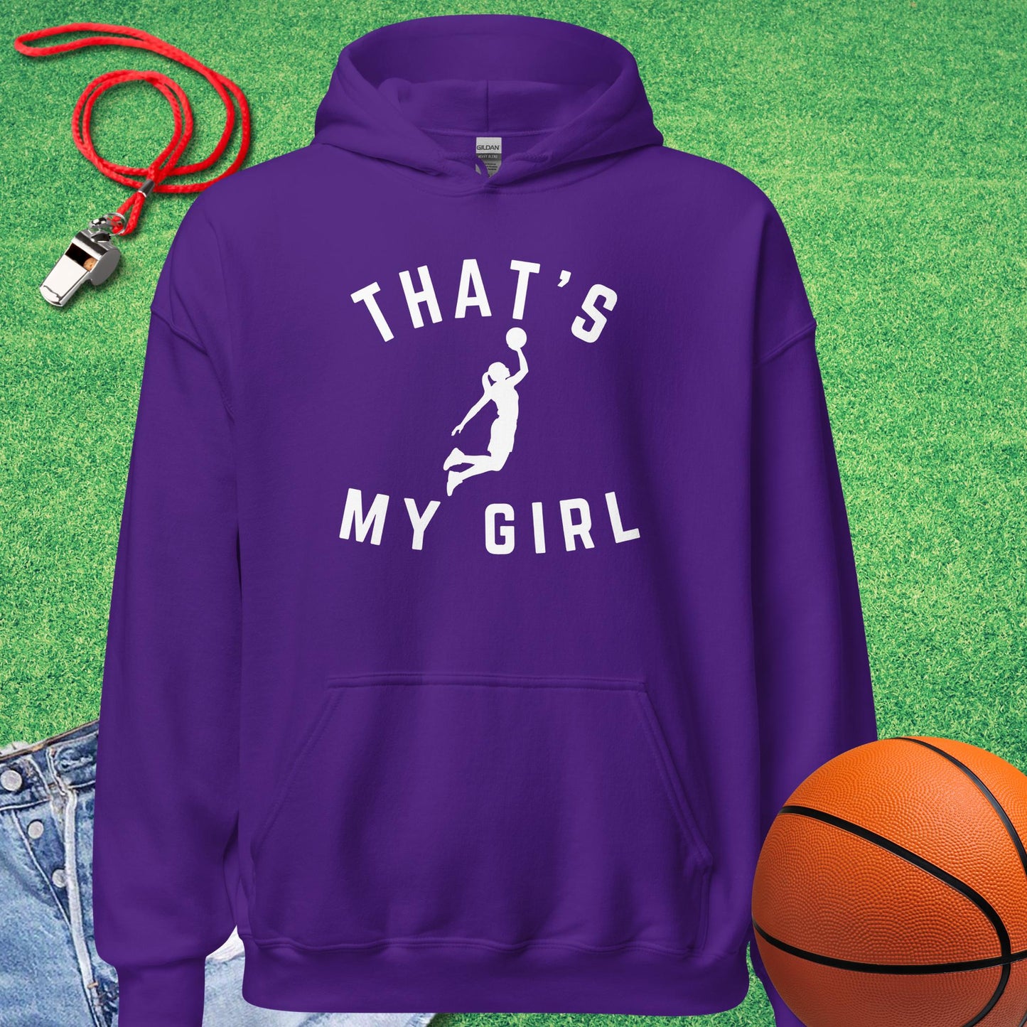That's My Girl on the Court Hoodie in Purple - Proud Basketball Mom Hoodie | Sideline Gods