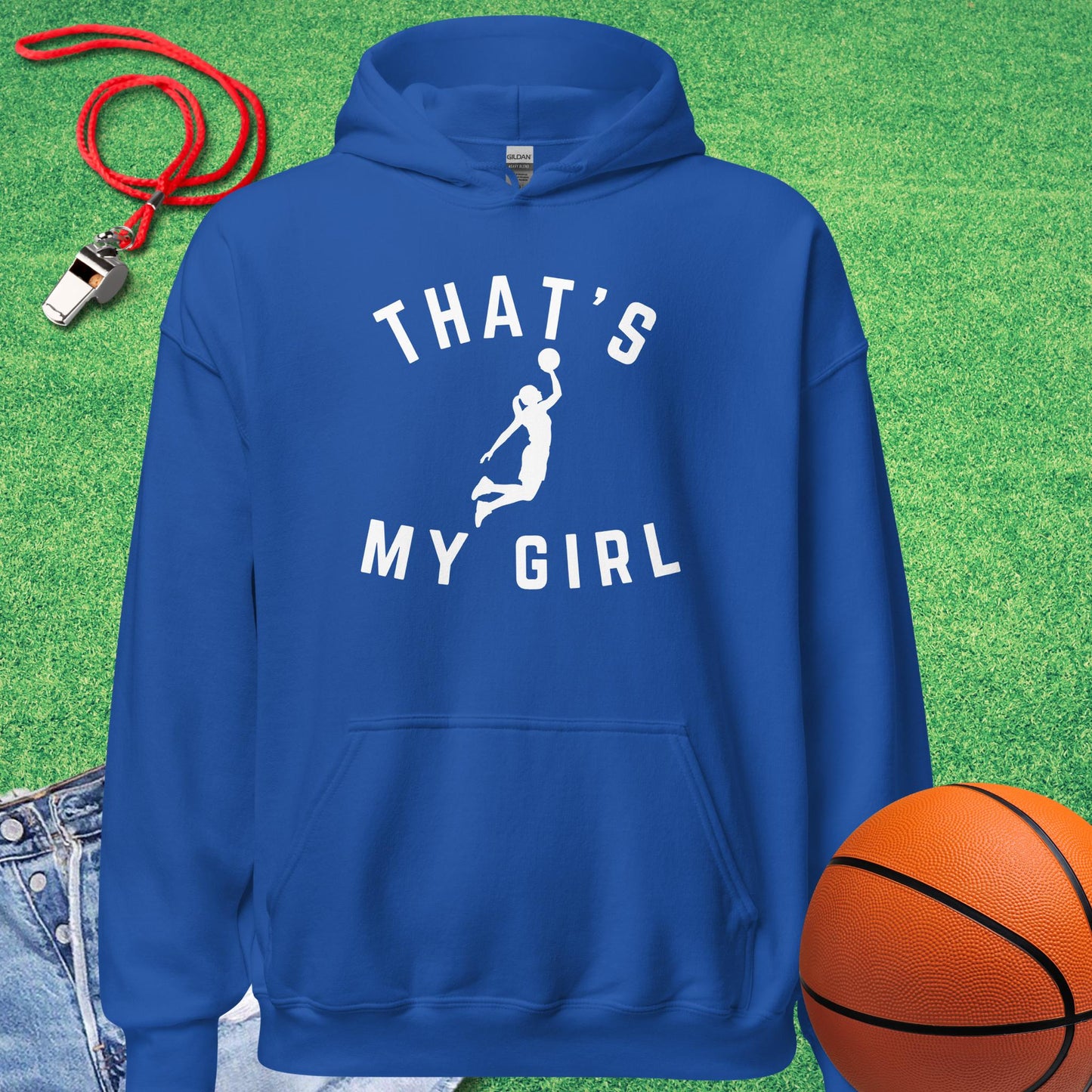 That's My Girl on the Court Hoodie in Royal - Basketball Dad Gift | Sideline Gods