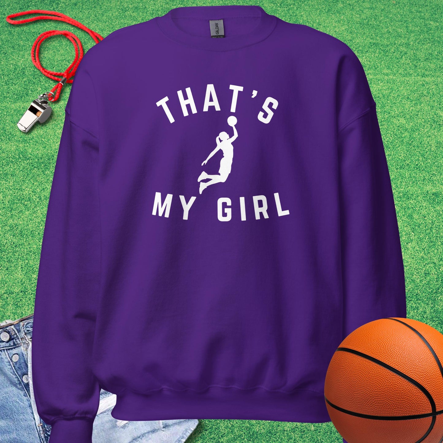 That's My Girl on the Court Sweatshirt in Purple - Basketball Dad Sweatshirt | Sideline Gods