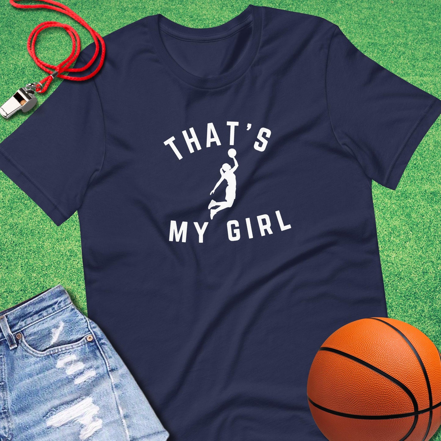 That's My Girl On the Court T-Shirt in Navy - Proud Basketball Mom T-Shirt | Sideline Gods