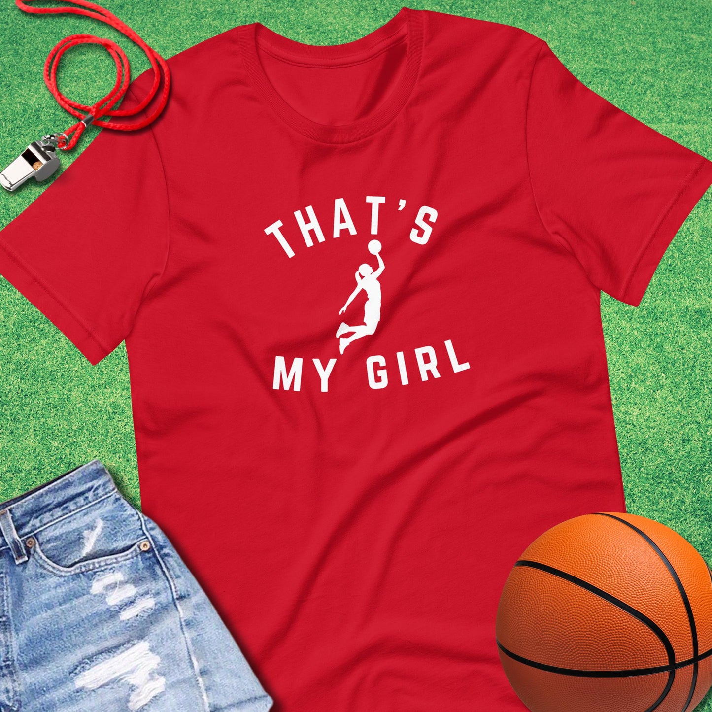 That's My Girl On the Court T-Shirt in Red - BBall Mom T-Shirt | Sideline Gods