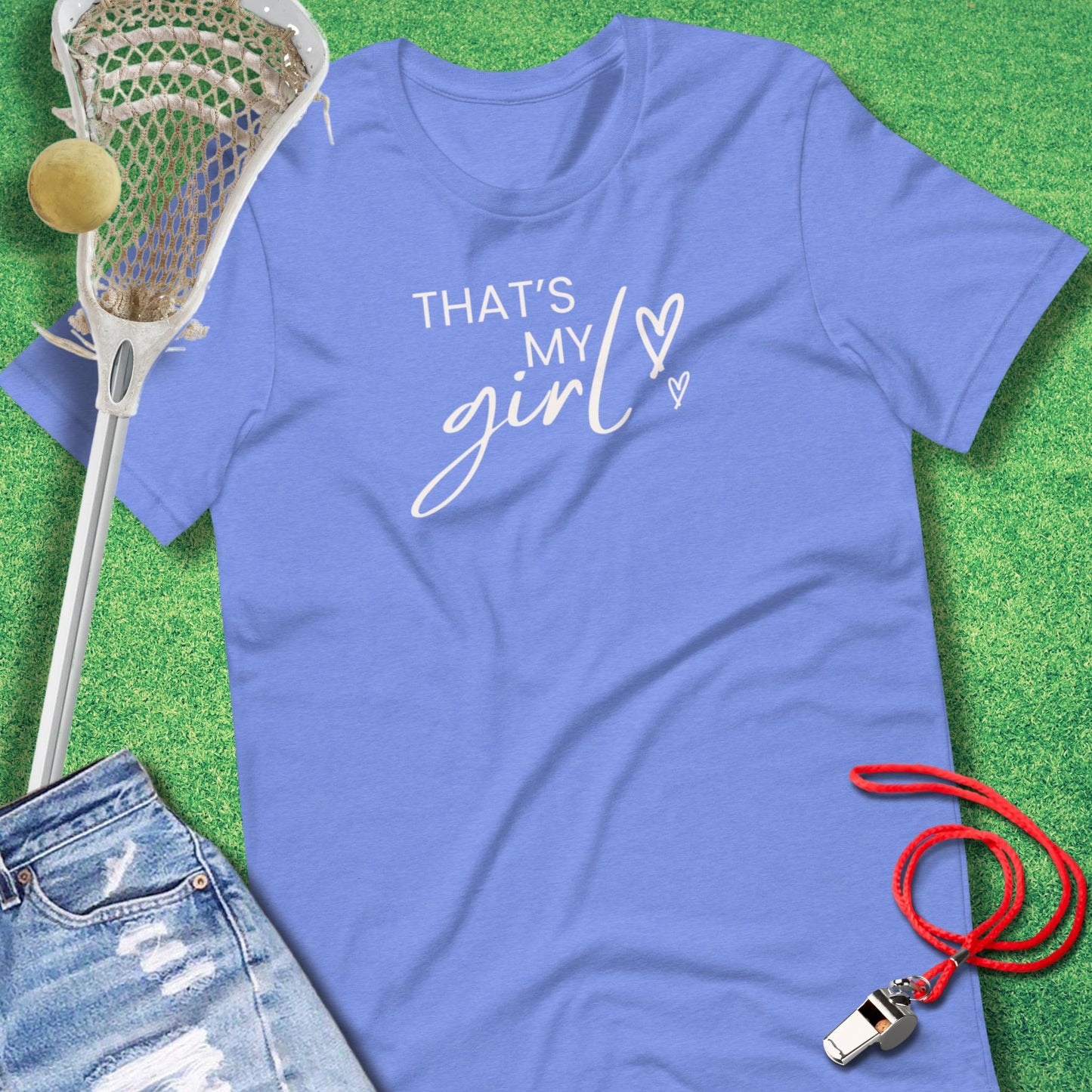 That's My Girl Script T-Shirt in Heather Columbia Blue - Football Parent Tailgating T-Shirt | Sideline Gods