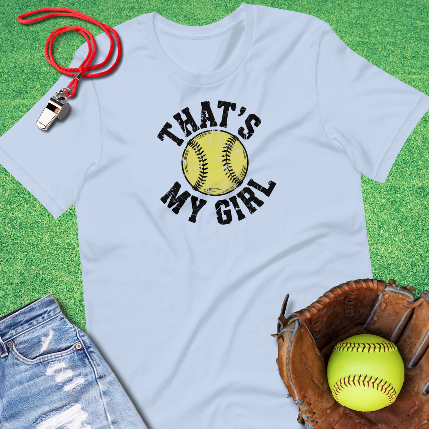 That's My Girl Softball T-Shirt in Baby Blue - Proud Softball Mom T-Shirt | Sideline Gods