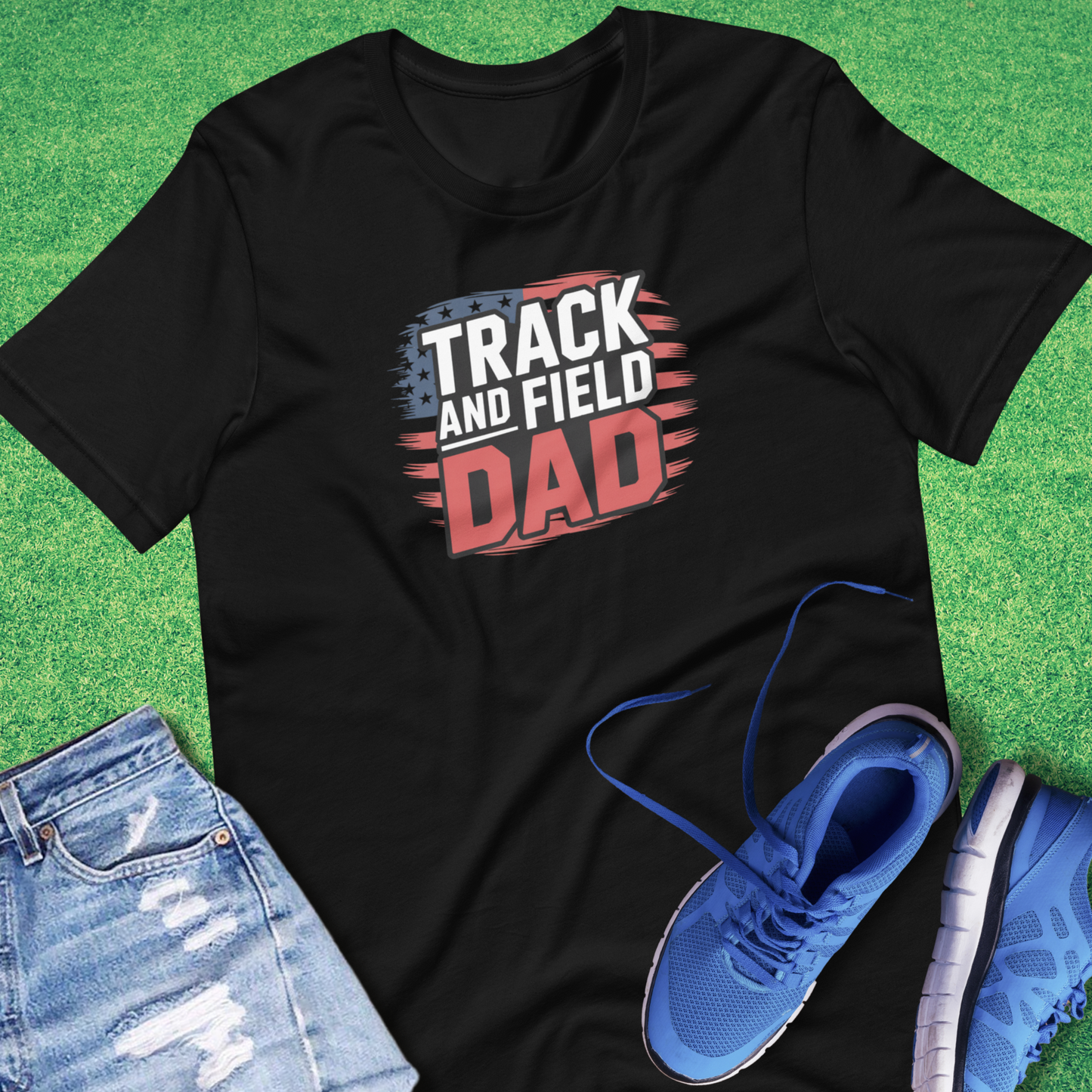 Track and Field Dad T-Shirt in Black - Track Dad T-Shirt | Sideline Gods