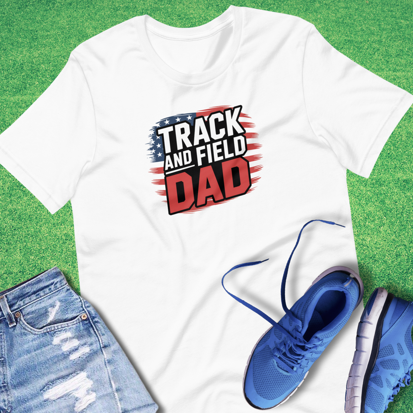 Track and Field Dad T-Shirt in White - Track Dad Gift | Sideline Gods