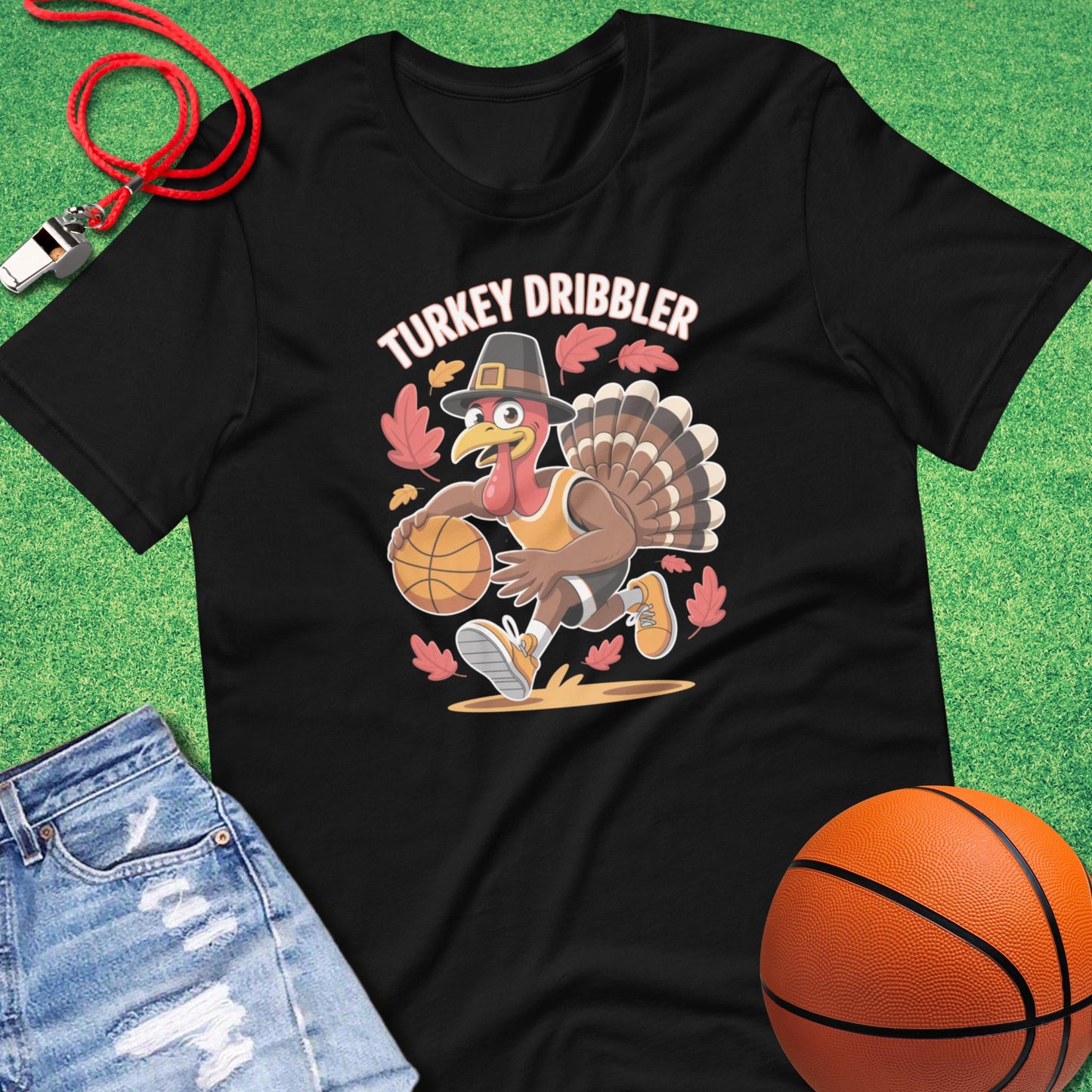 Turkey Dribbler T-Shirt in Black - Funny Bball T-Shirt | Sideline Gods