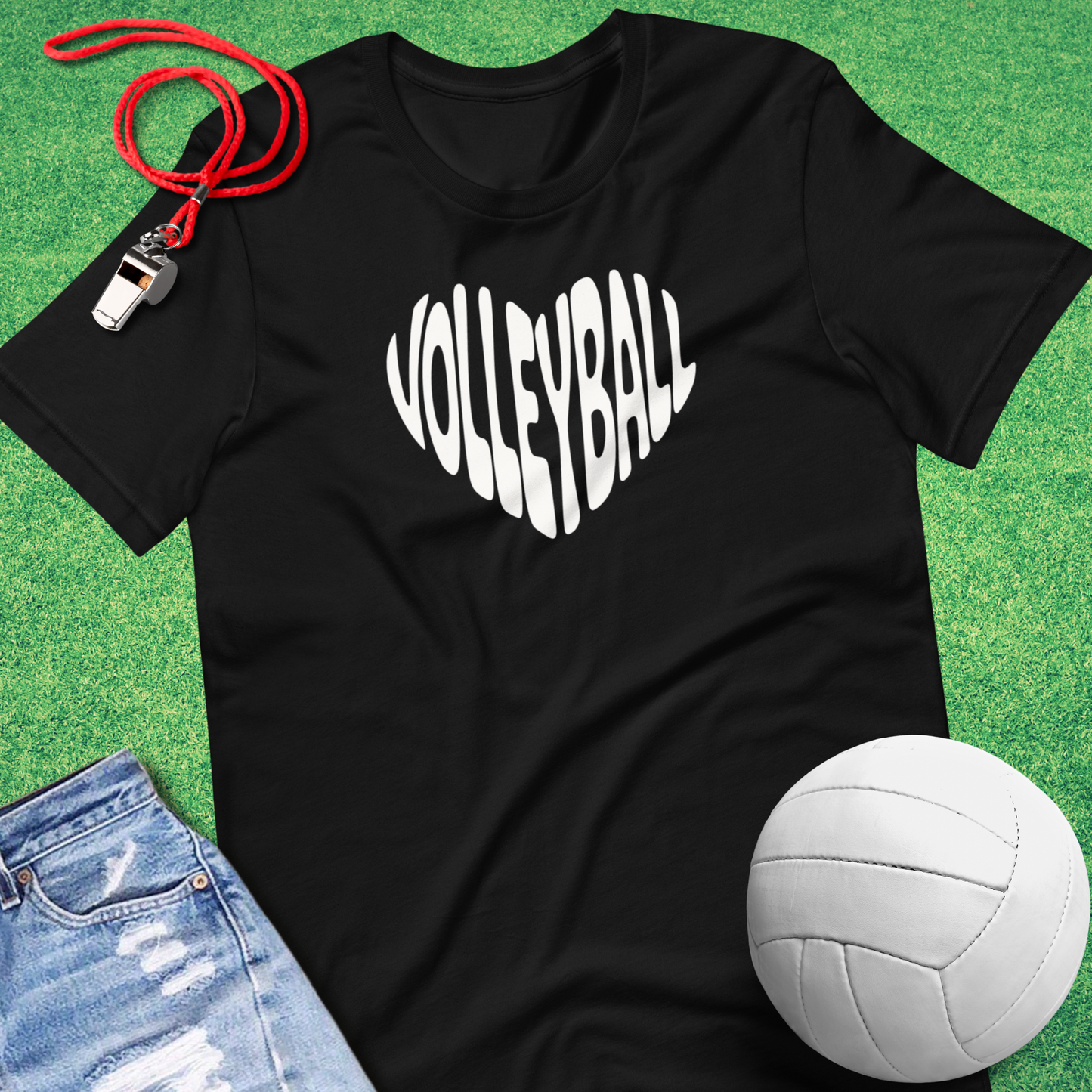 Volleyball Heart T-Shirt in Black - Unique Volleyball Apparel for Players and Fans | Sideline Gods