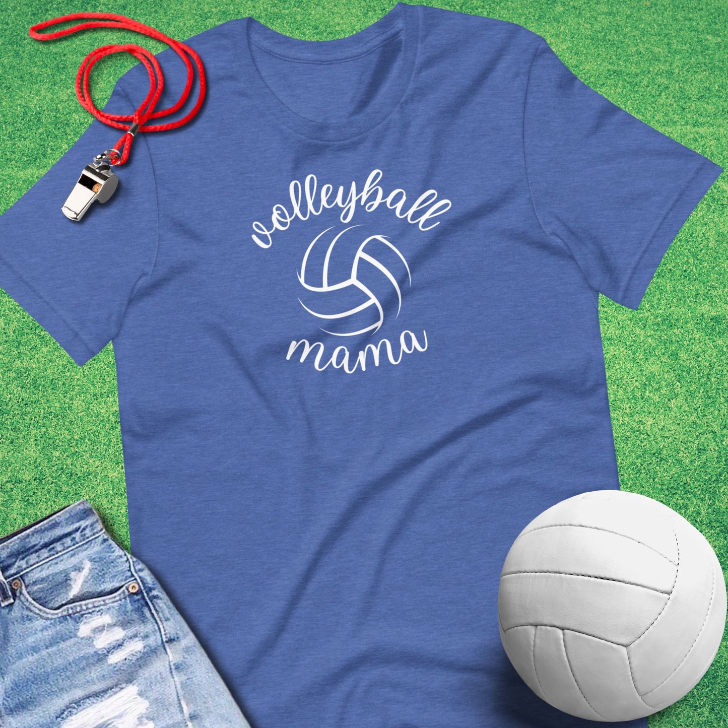 Volleyball Mama T-Shirt in Heather True Royal - Volleyball Mom Tournament T-Shirt | Sideline Gods