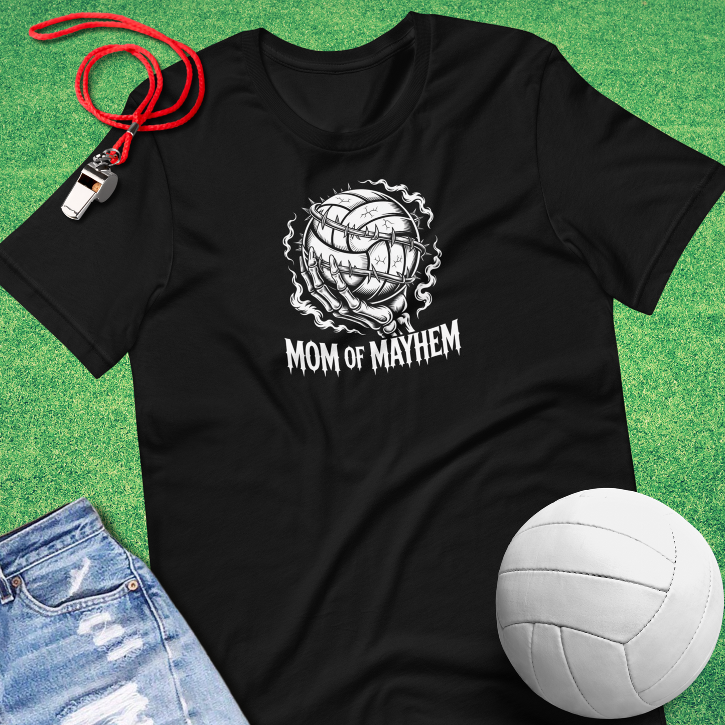 Volleyball Mom Mayhem T-Shirt by Sideline Gods
