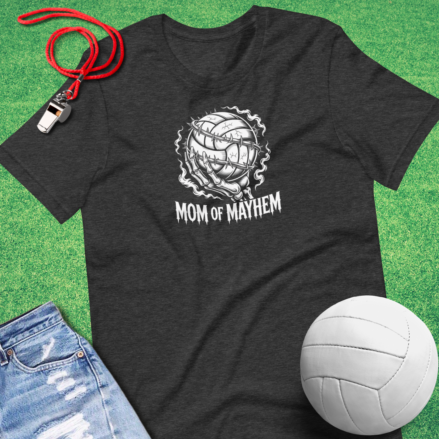 Volleyball Mom Mayhem T-Shirt – game day volleyball mom shirt