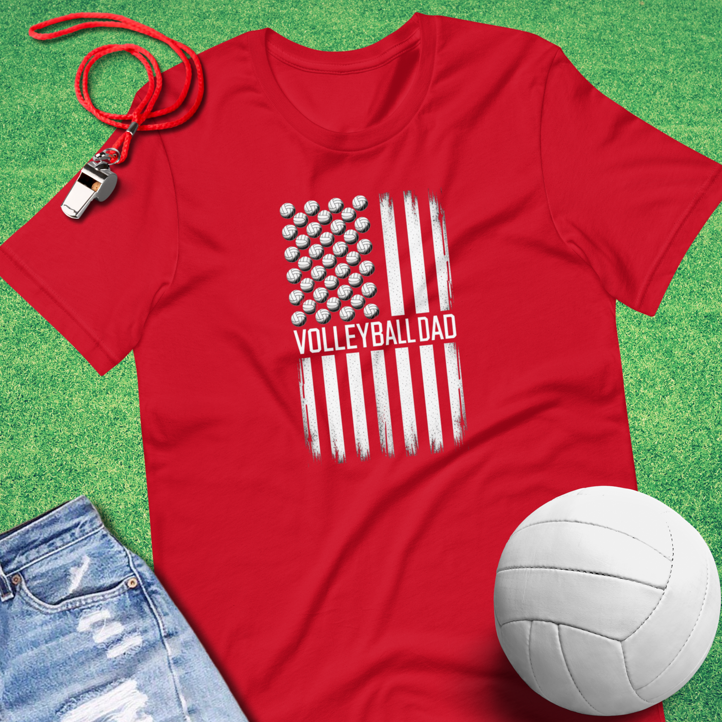 Volleyball Dad Flag T-Shirt