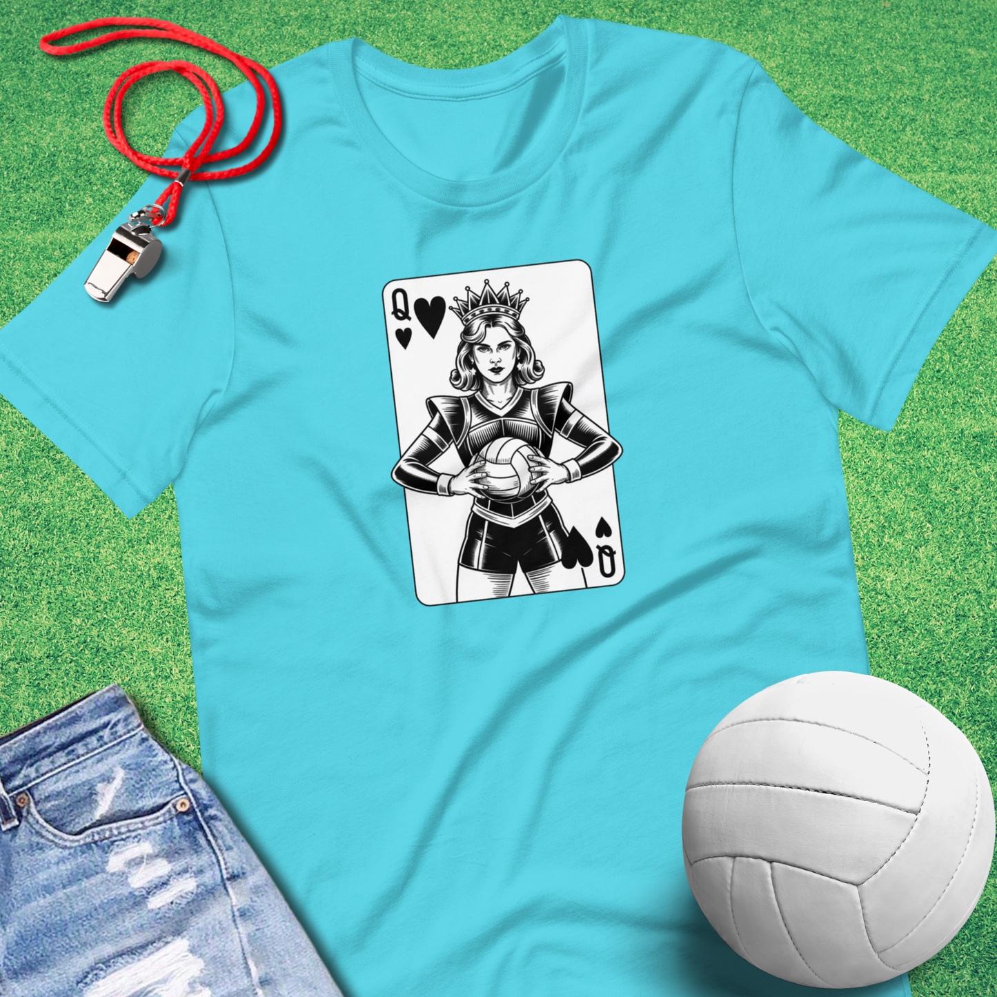Queen of Volleyball Hearts T-Shirt