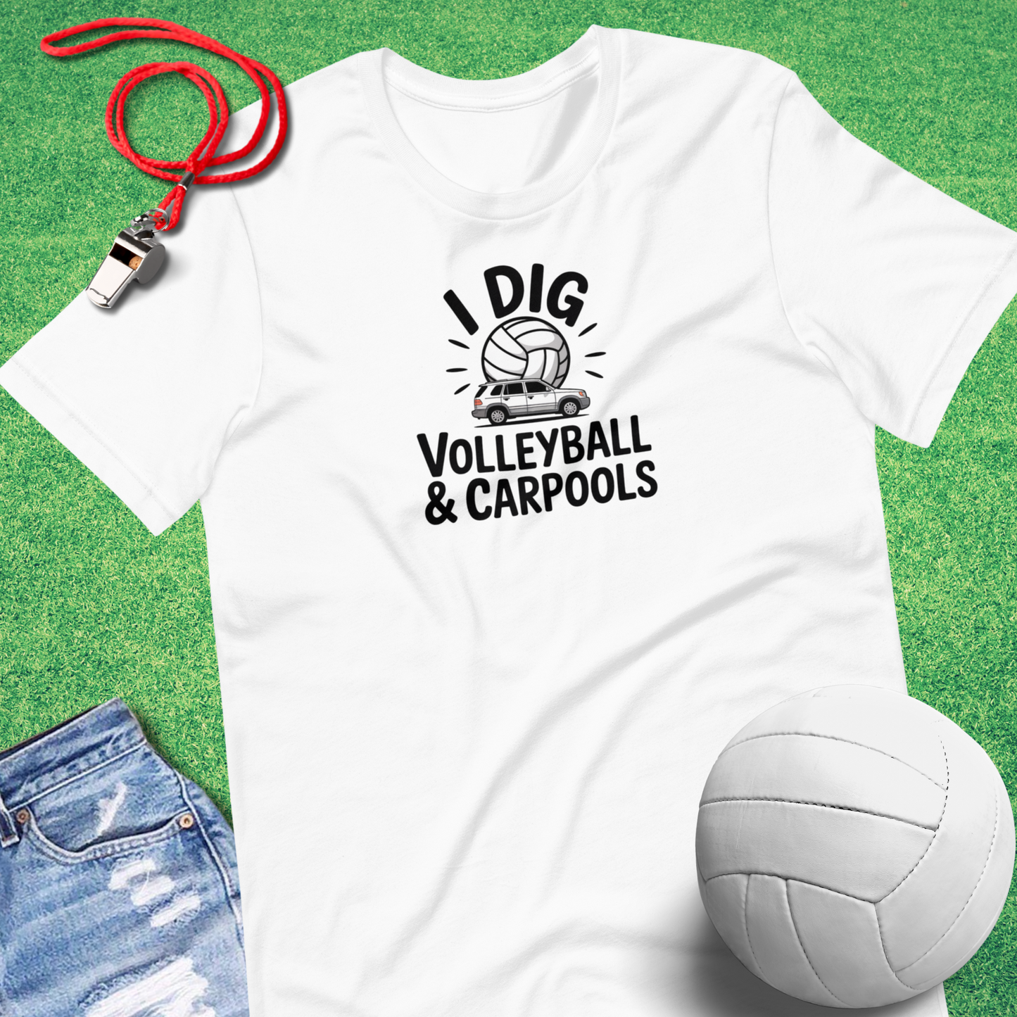 Volleyball and Carpool T-Shirt