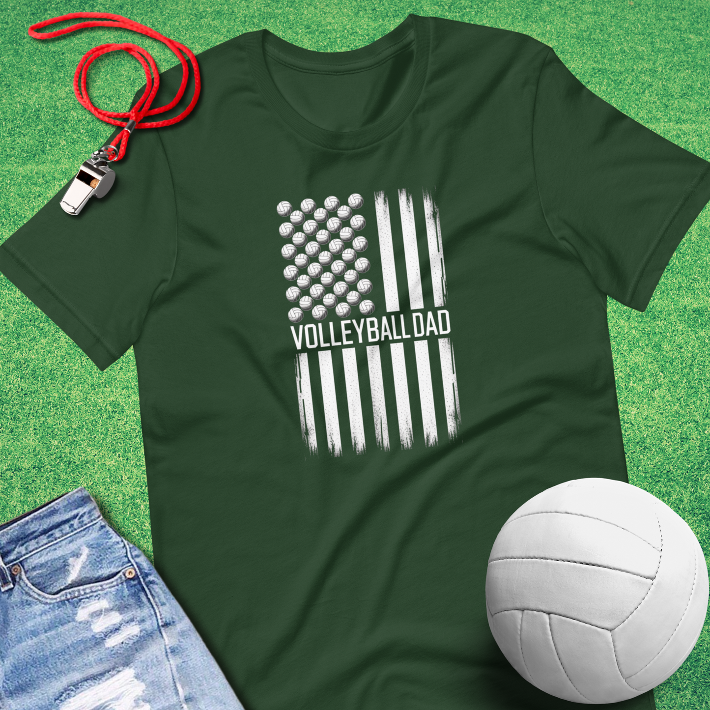 Volleyball Dad Flag T-Shirt