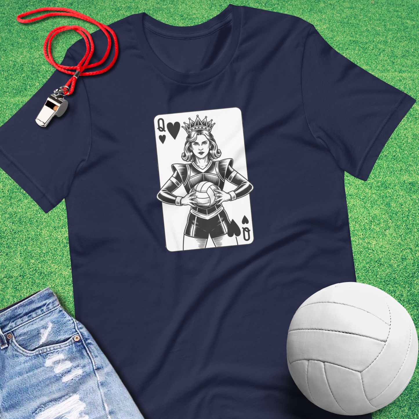 Queen of Volleyball Hearts T-Shirt