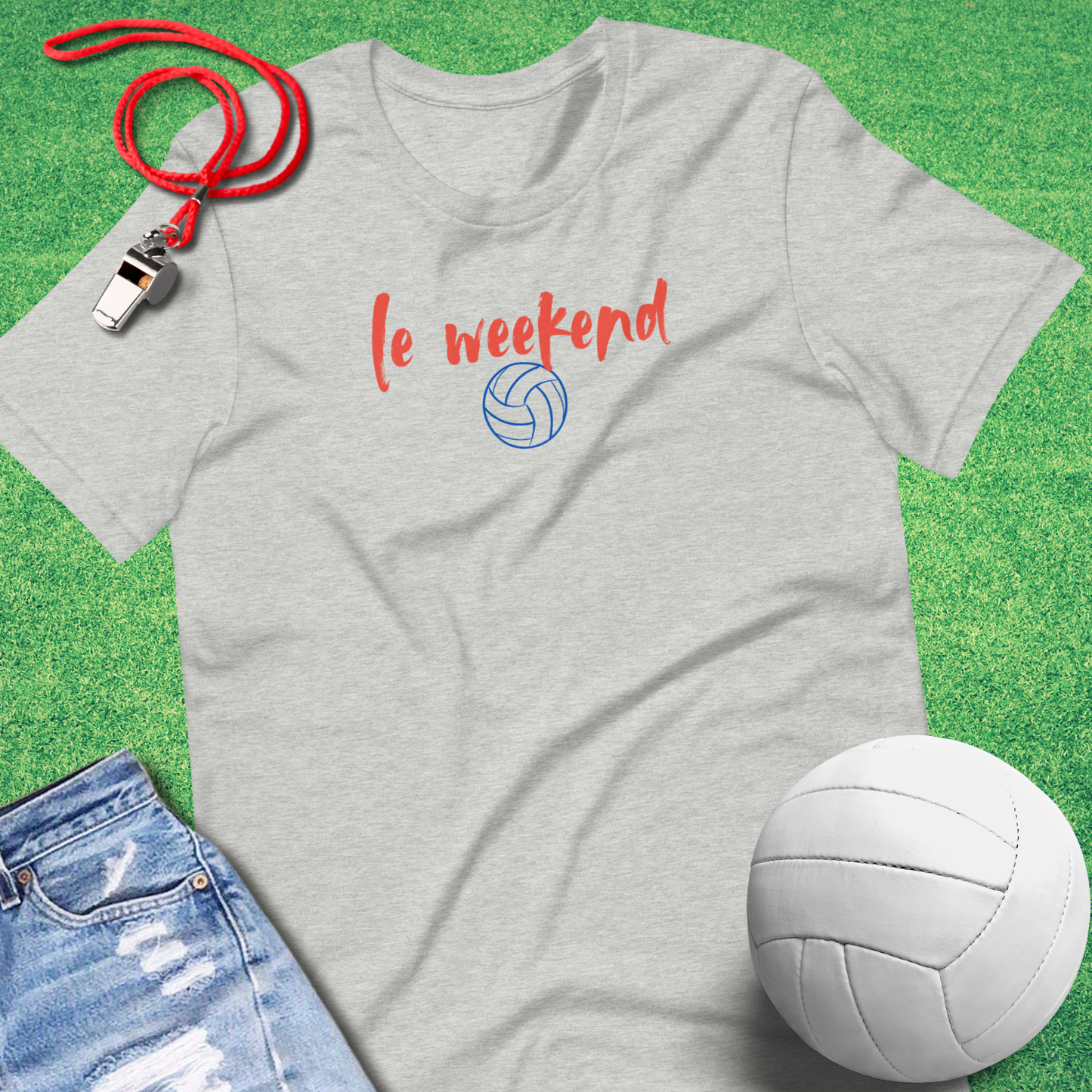 Trendy volleyball graphic tee with Parisian chic vibe