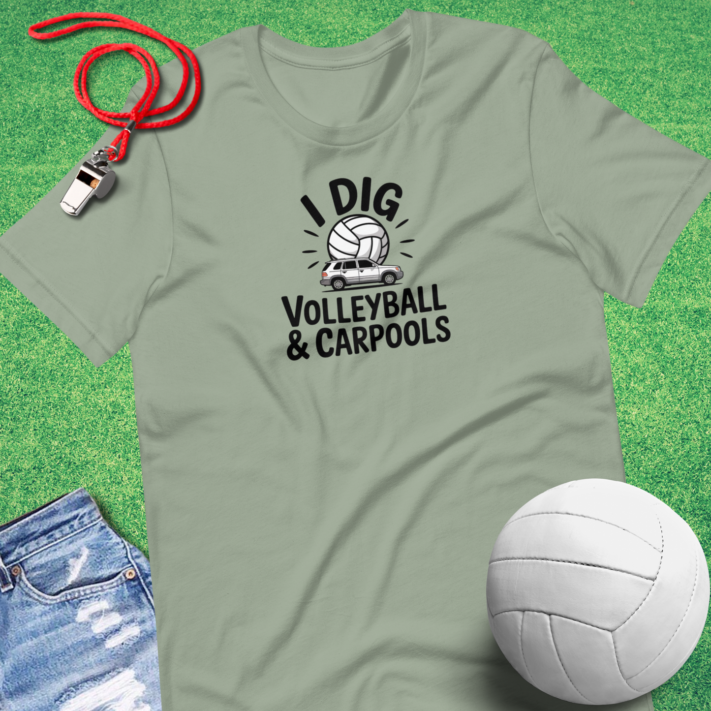 Volleyball and Carpool T-Shirt