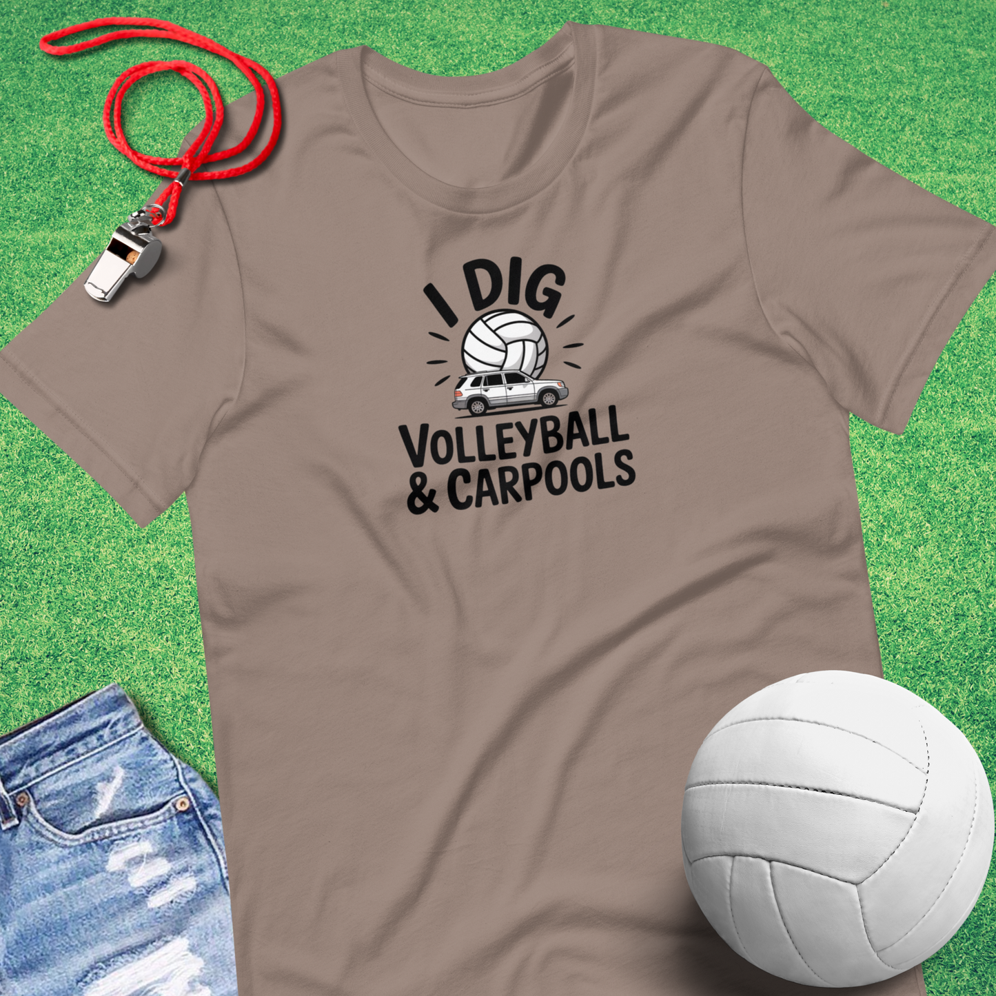 Volleyball and Carpool T-Shirt