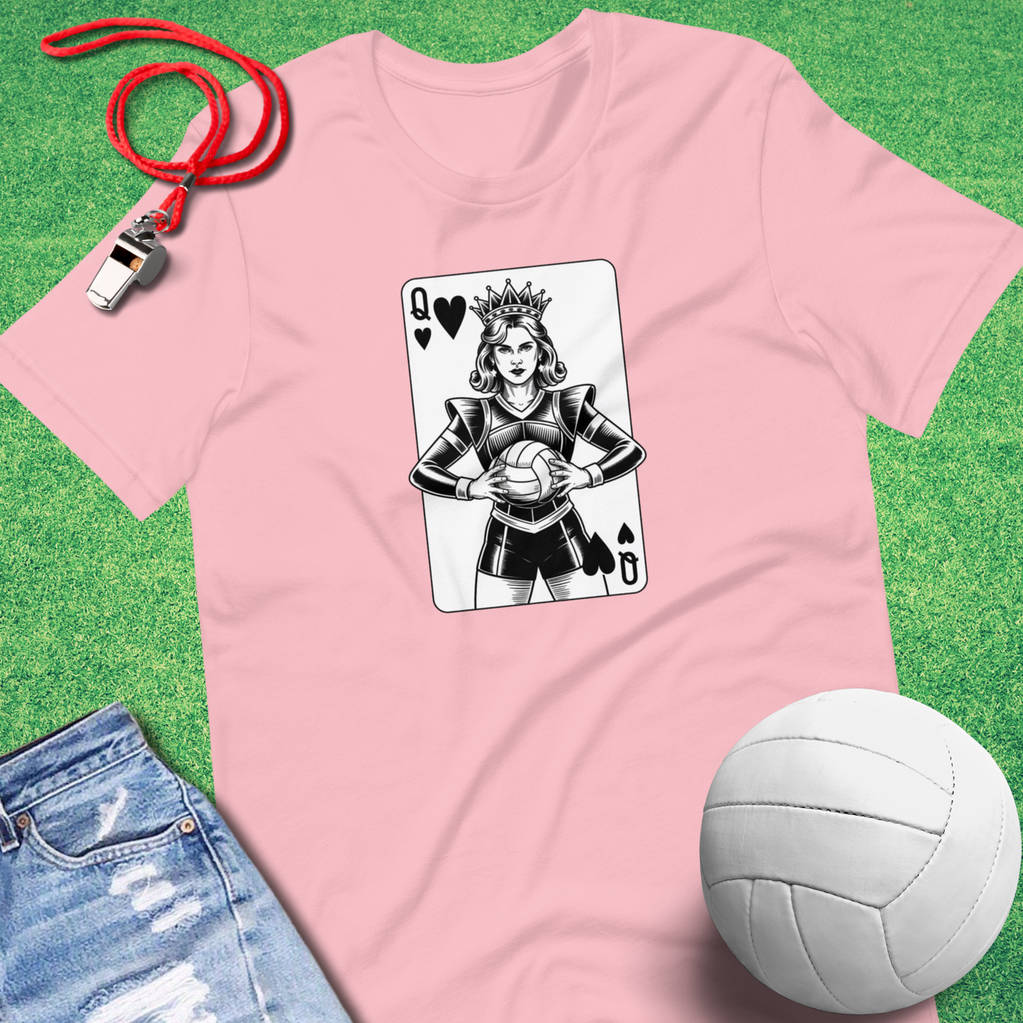 Queen of Volleyball Hearts T-Shirt