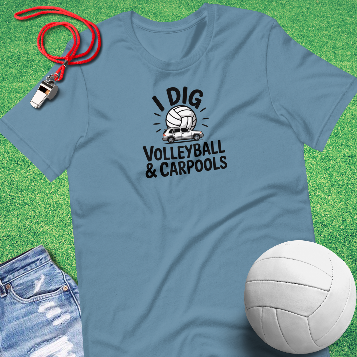 Volleyball and Carpool T-Shirt