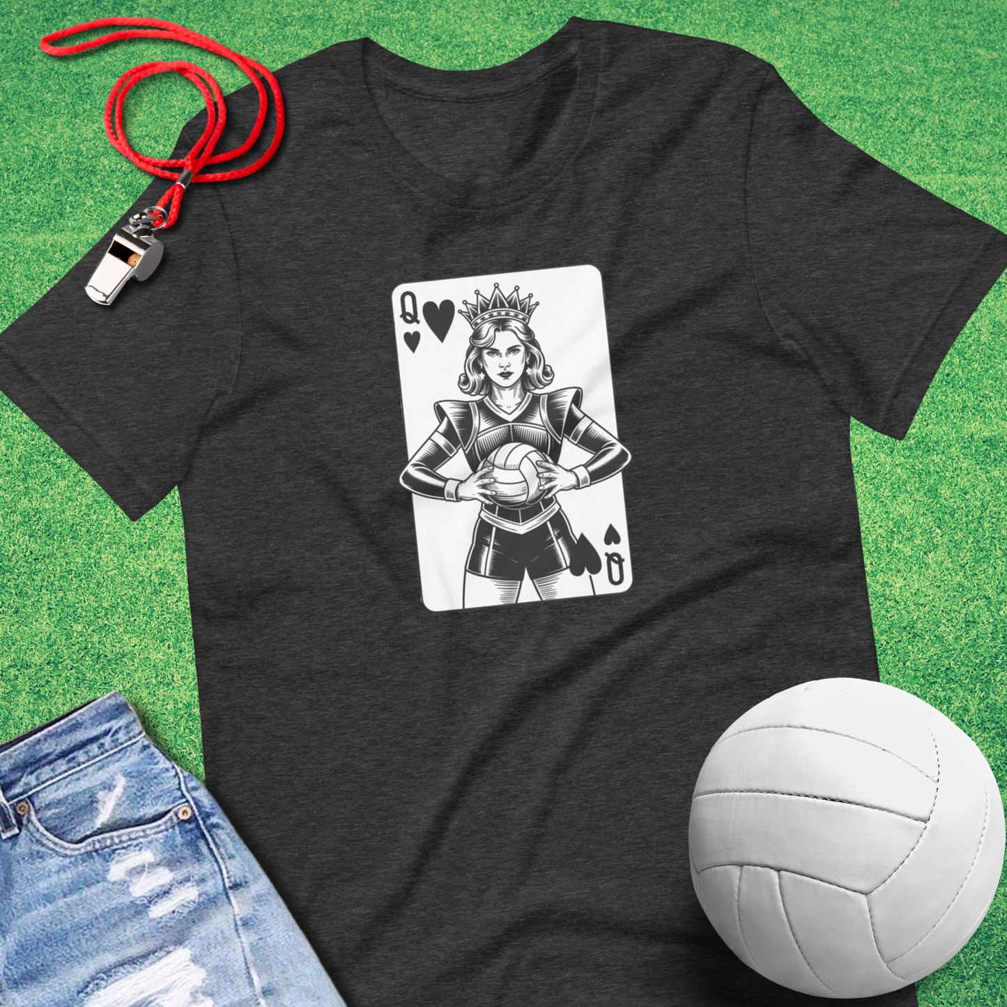 Queen of Volleyball Hearts T-Shirt