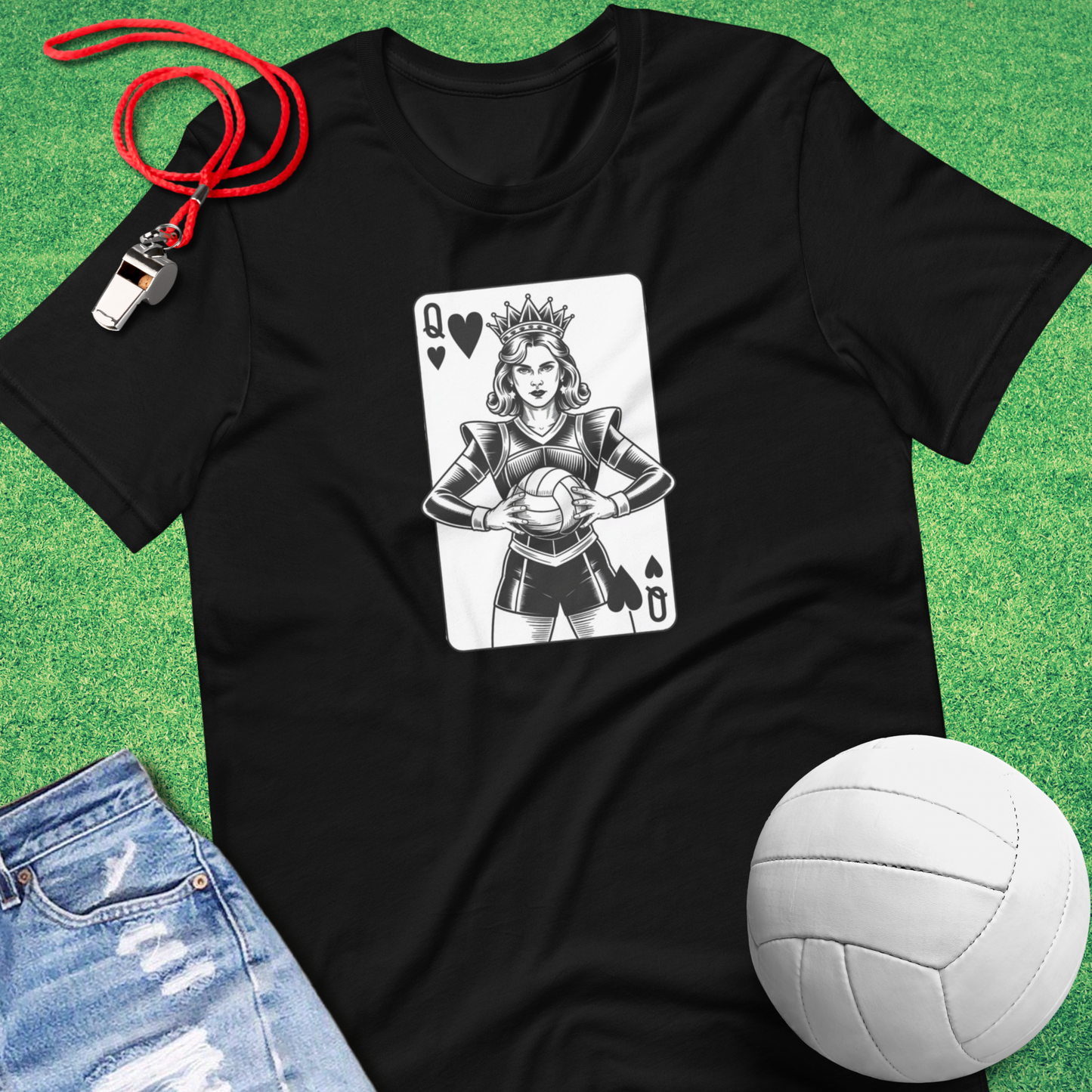 Queen of Volleyball Hearts T-Shirt