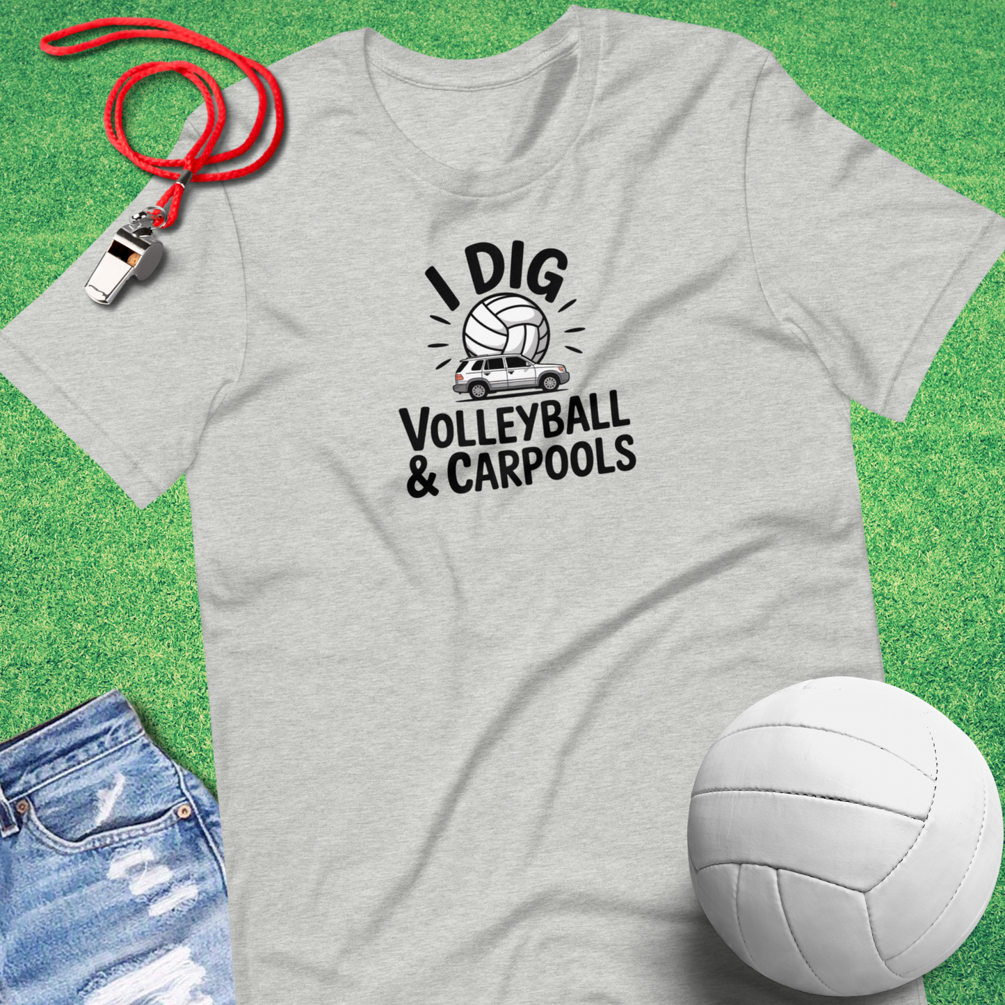 Volleyball and Carpool T-Shirt