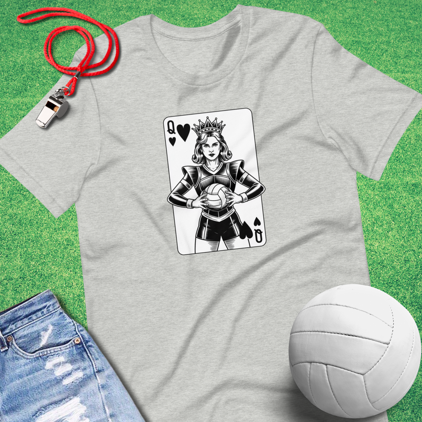 Queen of Volleyball Hearts T-Shirt