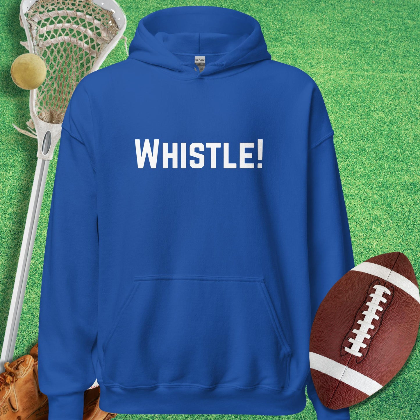 Whistle Hoodie in Royal - funny sideline Hoodie | Sideline Gods
