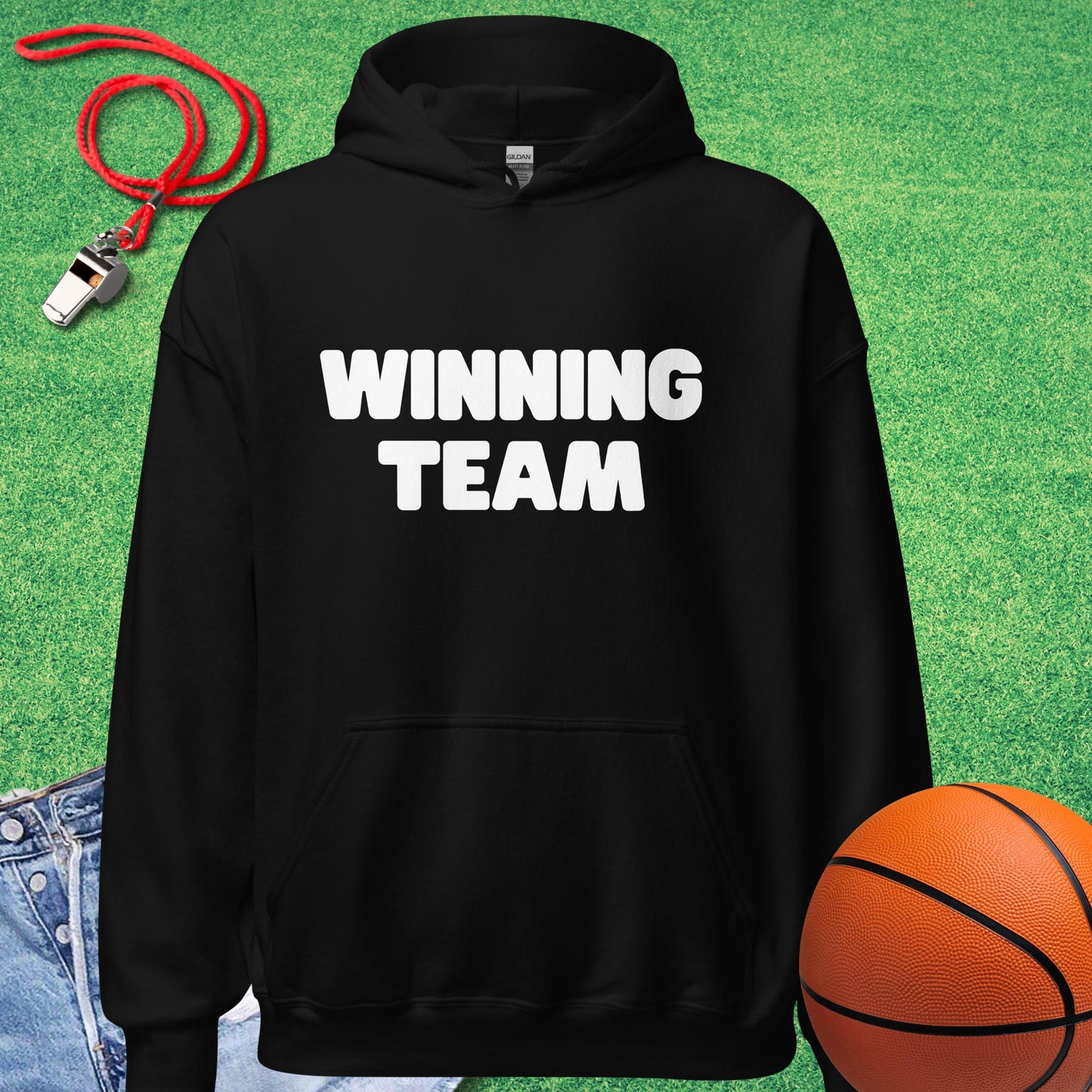 Winning Team Hoodie in Black - Funny Basketball Gear | Sideline Gods