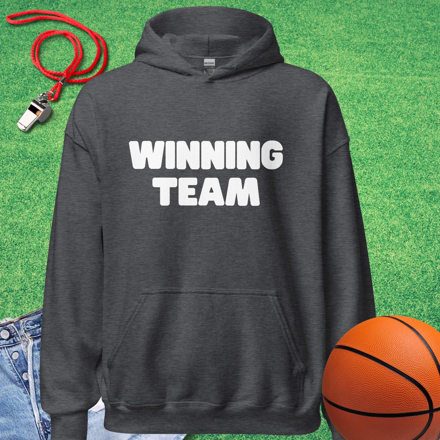Winning Team Hoodie in Dark Heather - Best Basketball Hoodie | Sideline Gods