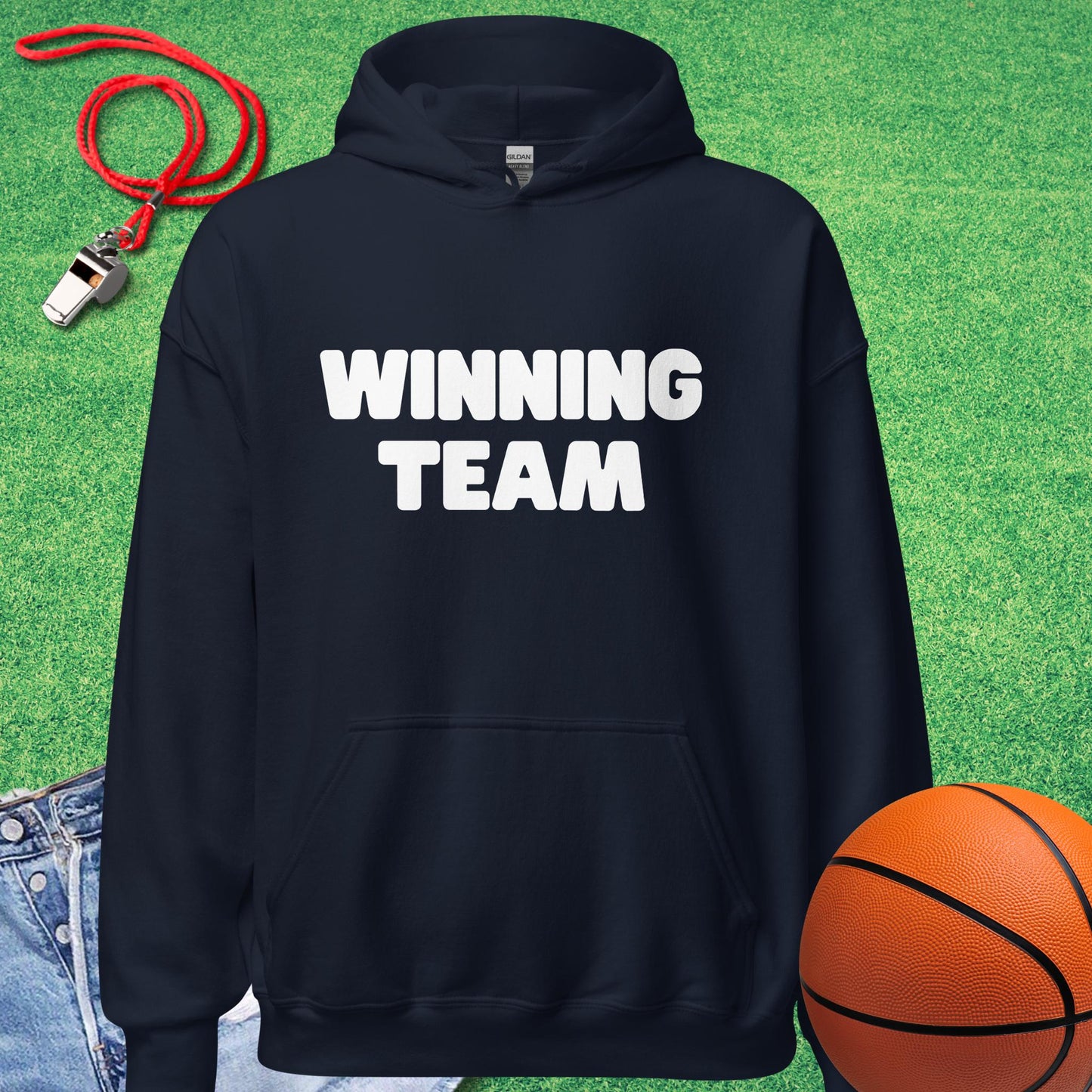 Winning Team Hoodie in Navy - Funny Bball Hoodie | Sideline Gods