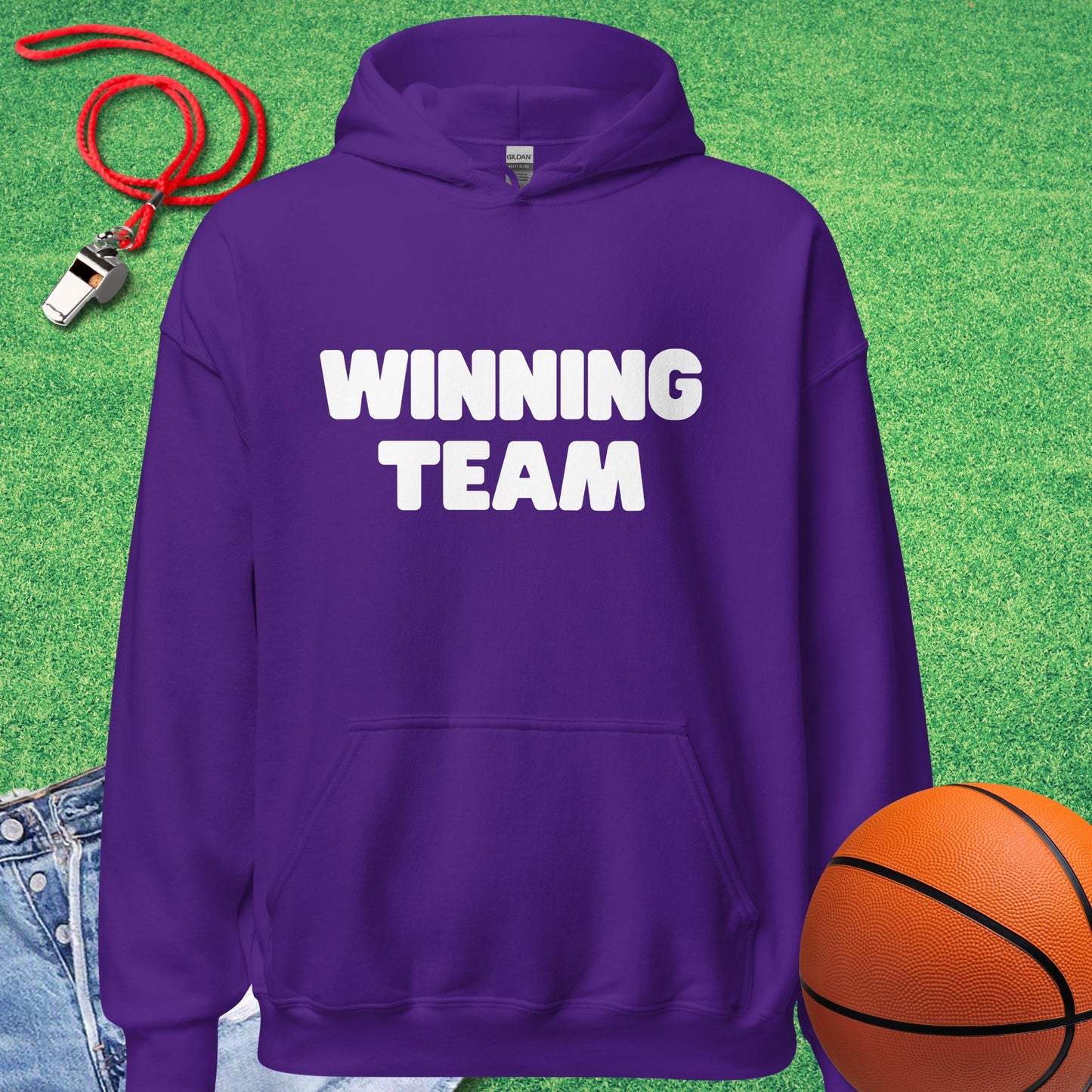 Winning Team Hoodie in Purple - Minimalist Basketball Hoodie | Sideline Gods
