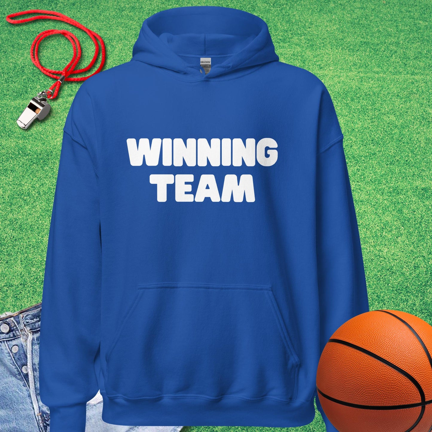 Winning Team Hoodie in Royal - Old School Basketball Hoodie | Sideline Gods
