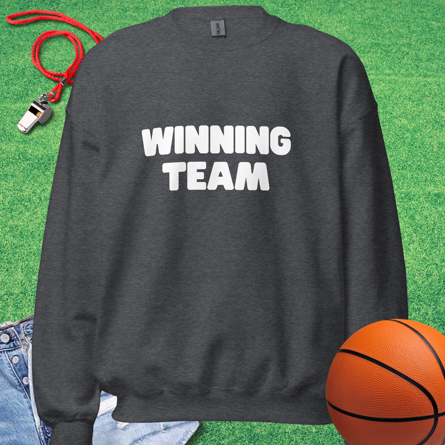 Winning Team Sweatshirt in Dark Heather - Best Basketball Sweatshirt | Sideline Gods