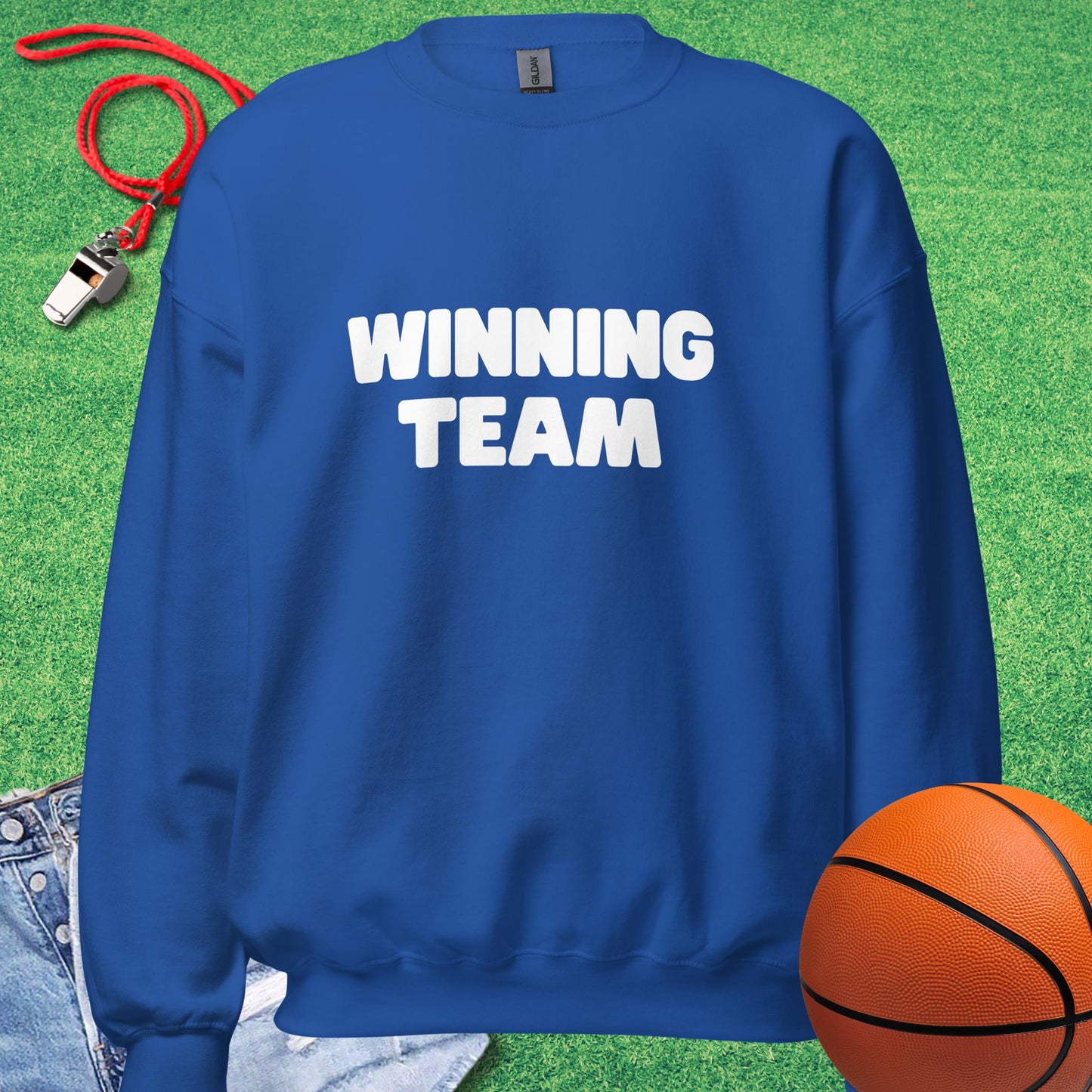 Winning Team Sweatshirt in Royal - Old School Basketball Sweatshirt | Sideline Gods