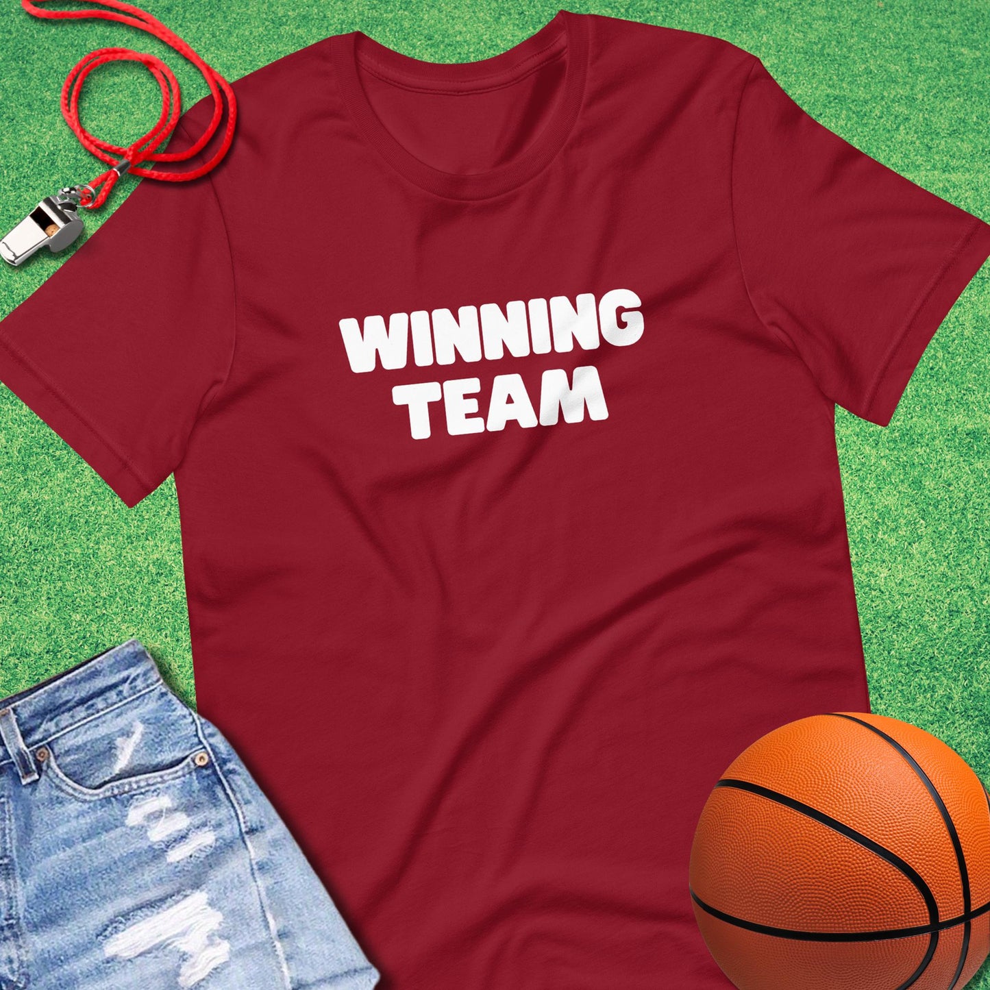 Winning Team T-Shirt in Cardinal - Minimalist Basketball T-Shirt | Sideline Gods