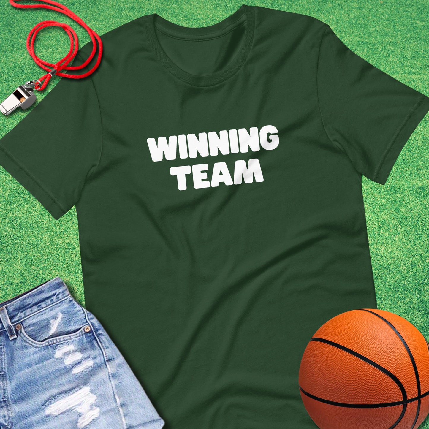 Winning Team T-Shirt in Forest - Old School Basketball T-Shirt | Sideline Gods