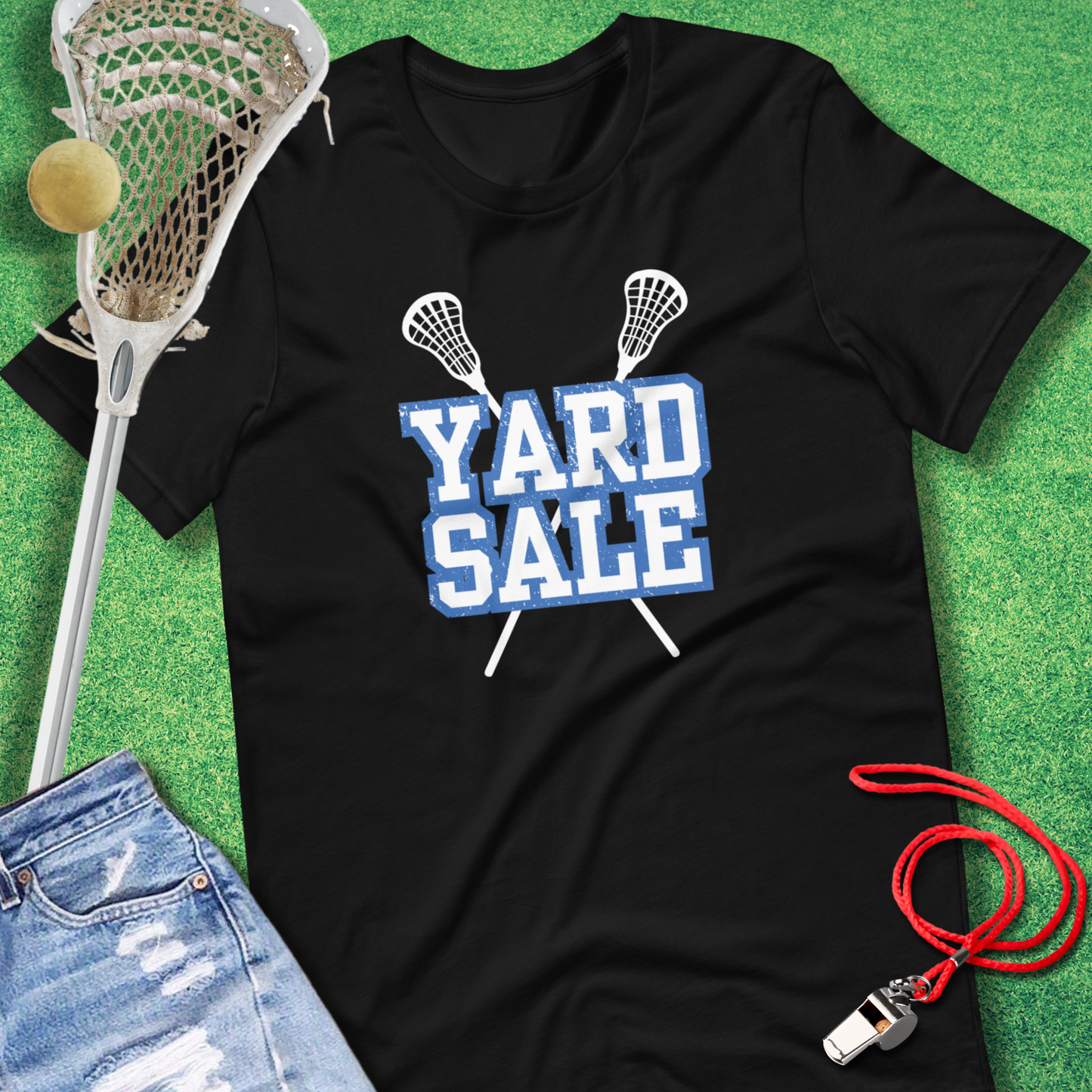 Yard Sale T-Shirt in Black - Lacrosse Apparel for Players and Fans | Sideline Gods