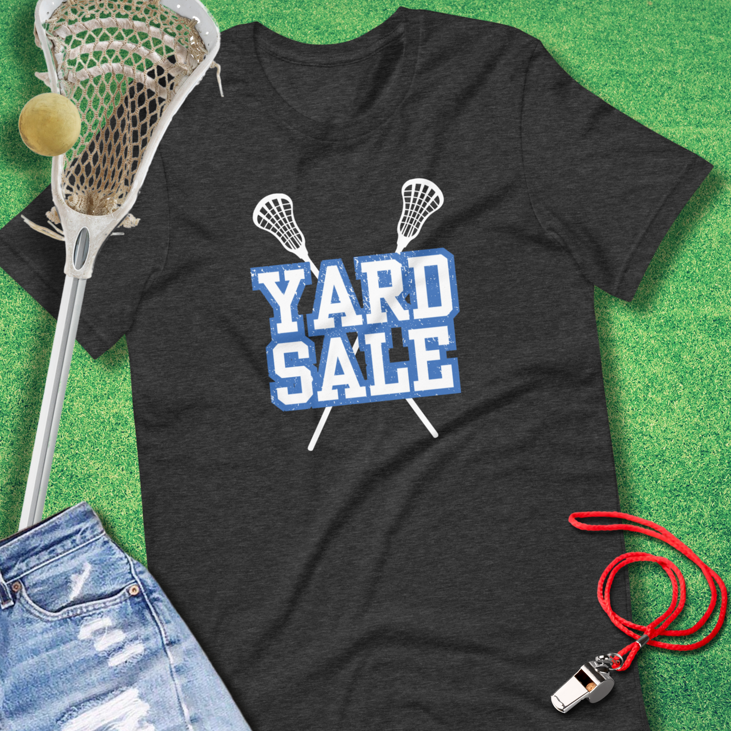 Yard Sale T-Shirt in Dark Grey Heather - Lax Apparel for Players and Fans | Sideline Gods