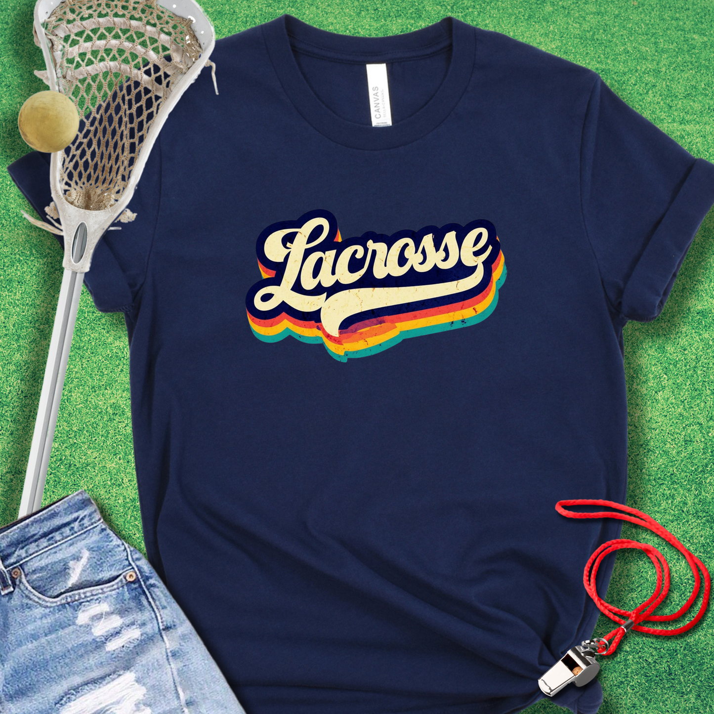 Lacrosse Retro Rainbow T-Shirt