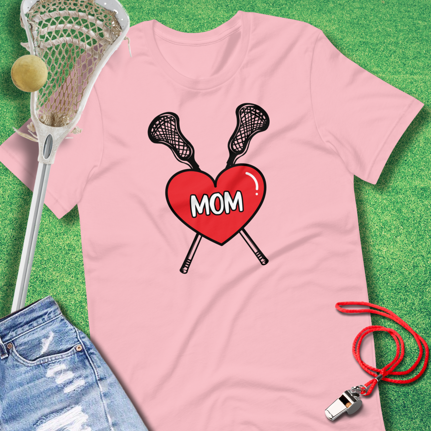 Lacrosse Mom Heart T-Shirt