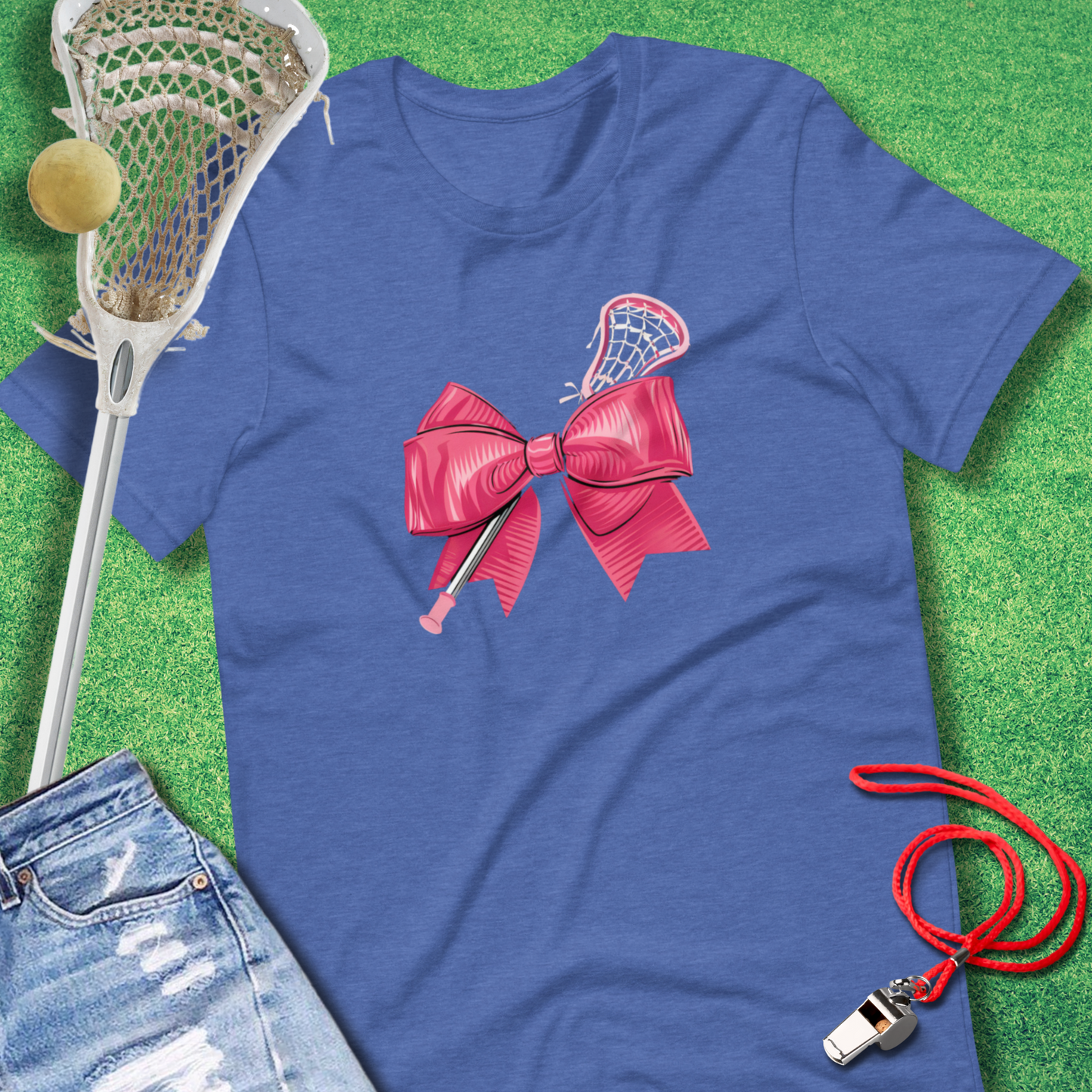 Pink Lacrosse Bow T-Shirt