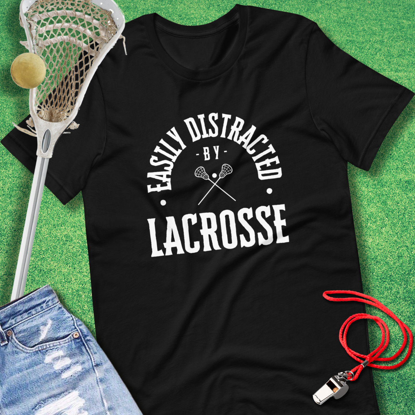 Easily Distracted by Lacrosse T-Shirt