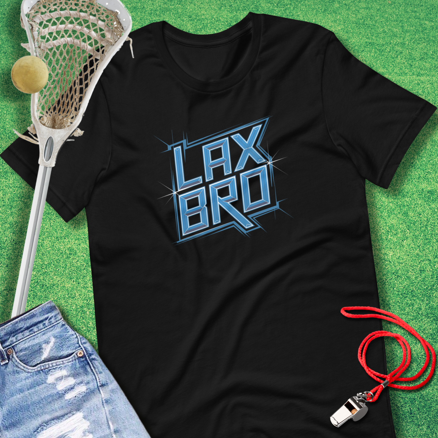 Lax Bro Blue Chrome T-Shirt