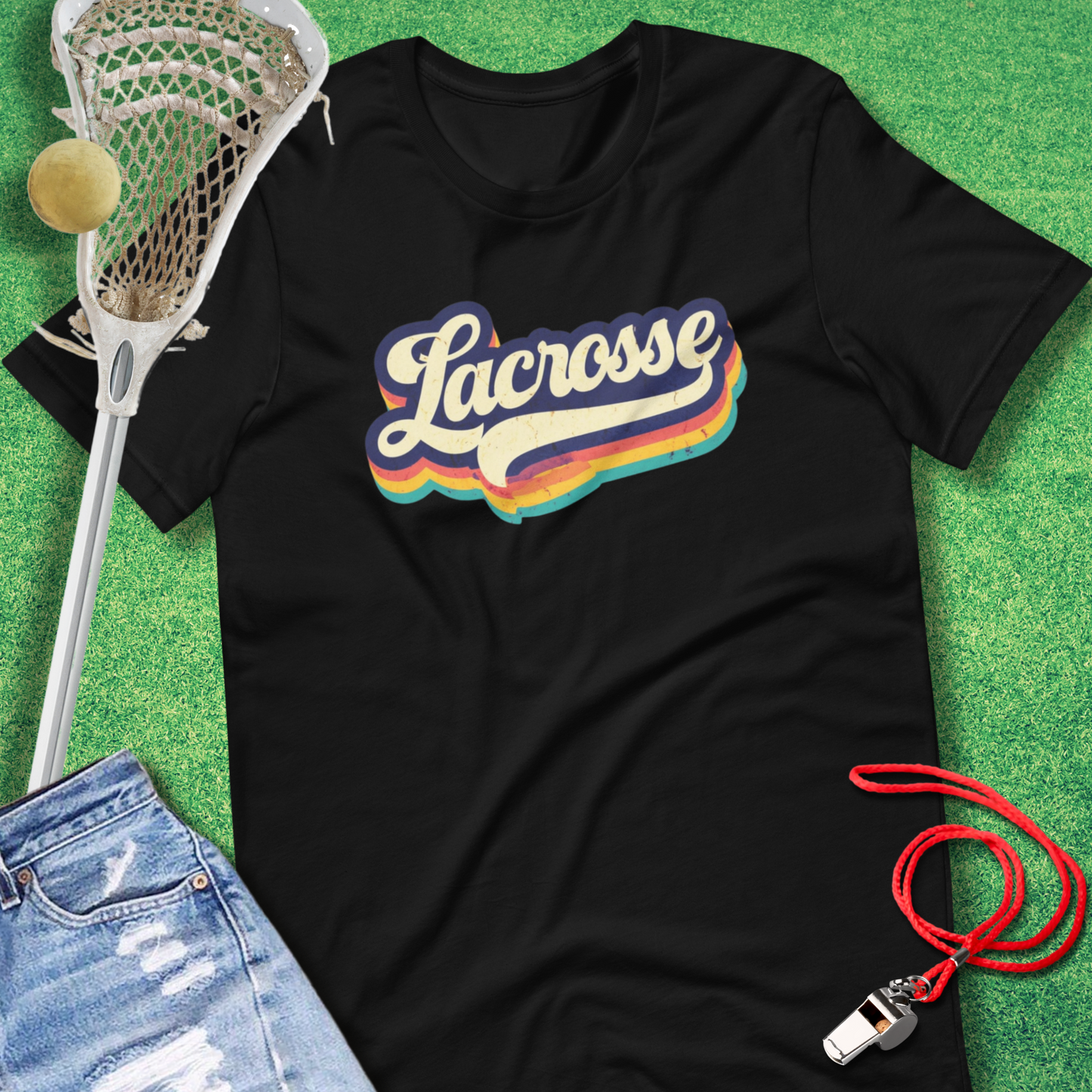 Lacrosse Retro Rainbow T-Shirt