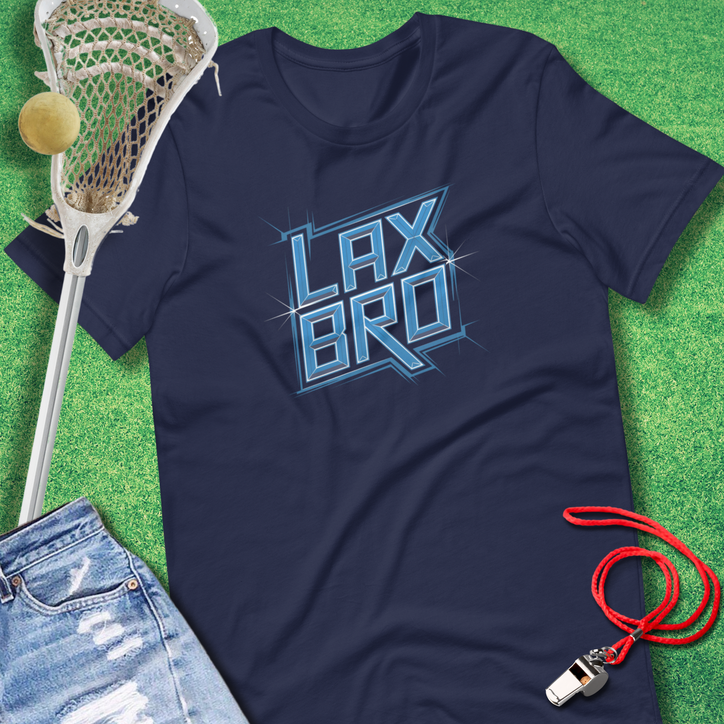 Lax Bro Blue Chrome T-Shirt